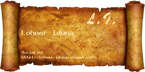 Lohner Iduna névjegykártya